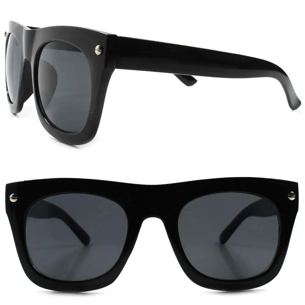 Vintage Retro Fashion Hip Hop Mens Womens Black Oversized Square Sunglasses